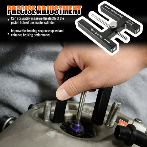 Magnetic Aluminum Brake Booster Adjustment Tool For Precise Braking Distance Tuning Universal Push Rod Brakes Master Cylinder Compatibility Easy Grip Pro Grade Auto Maintenance Gear, aluminum brake tool measuring master cylinder depth