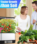 Smart WiFi Controlled Indoor Hydroponics Garden With Grow Light 8 Pod System Auto Timer Quiet Pump Stainless Steel Construction App Control For Easy No Fuss Home Gardening Perfect Gift For Women Moms Black with tomato plants and fresh veggies.