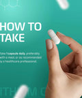 Hand holding a capsule from Lithium Orotate 5 Mg Brain Health Supplement For Focus And Clarity Mind Fuel bottle