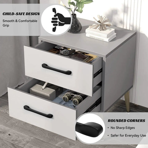 Image of a cabinet with Six Pack Cabinet Pulls 6-1/4 Inch Center-to-Center Slim Square Drawer Handles for kitchen cabinets and dressers.