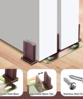 Sliding Closet Door Floor Guide Kit Universal Adjustable Width Track Mount 6 Pack Compatible With N 6796 Stamped Steel Door Slider Fits Doors From 3/4 To 1-3/8 Inch Thick Ideal For Wardrobe And Pantry Closets With Easy Install And Durable Construction featuring adjustable nylon tips and steel screws.