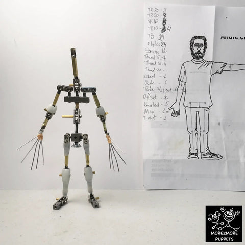 Five Packs Of Two Micro Hinges Ten Piece Miniature Puppet Hinge Set For Ball Socket Wrist Knee And Elbow Joints Stop Motion Animation Armature Includes Ten Screws For Puppet Pros And Model Makers, puppet armature with metal hinges and wire hands