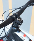 Close-up of Short 22.2mm Bike Stem 35mm Reach for Mountain Road BMX, 6061 Aluminum Alloy Super Light Handlebar Stem in black