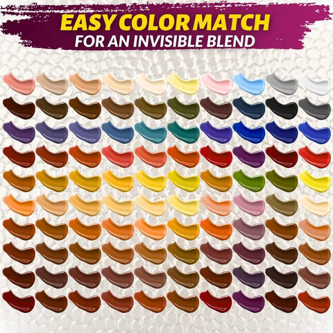 Leather And Vinyl Repair Kit For Tears Holes Scratches And Peeling On Furniture Car Seats And Jackets with color swatches