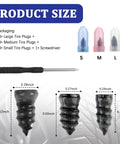 100 Piece Screw Tire Plug Kit With Screwdriver Three Sized Plugs For Quick Puncture Repair Self Tapping Rubber Nail Tire Repair Kit