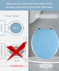 Blue Round Toilet Seat With Zinc Alloy Hinges, No Fuss Easy Install And Clean, Scratch Resistant Natural Wood Finish
