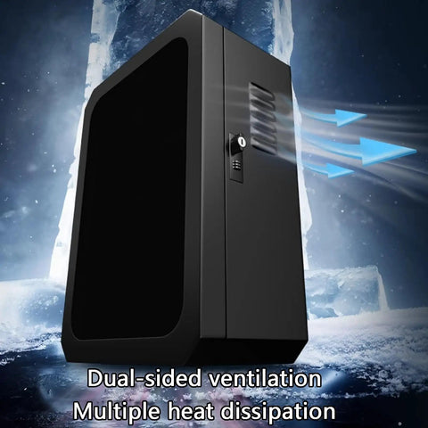 Heavy Duty Outdoor EV Charger Protector With All Weather Rain Cover And Secure Anti Theft Lock Built Tough Floor Standing Steel Enclosure showing dual-sided ventilation.