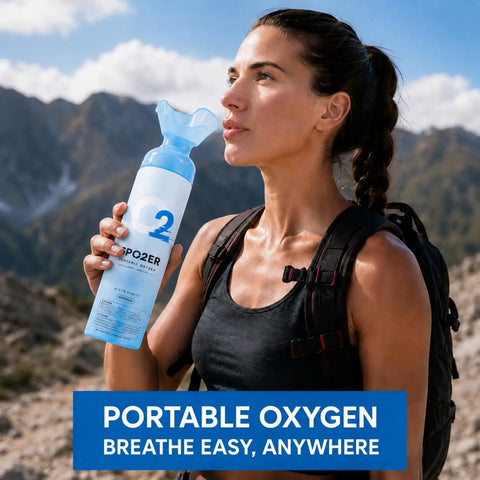 Athlete with Portable 10 Liter Oxygen Canisters With Leak Proof Mask 97 Percent Pure O2 Oxygen Tank For Altitude Athletes Recovery
