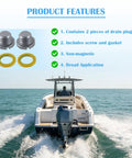 Seize The Day With This Premium 2X Lower Unit Oil Drain Plug Seal Kit For Mercruiser Stern Drives That Totally Stops Gear Lube Leaks And Blocks Water Seepage To Shield Your Drive From Serious Rusty Damage Inside The Hull.. 2-piece metal drain plug seals with rubber gaskets for boat stern drives