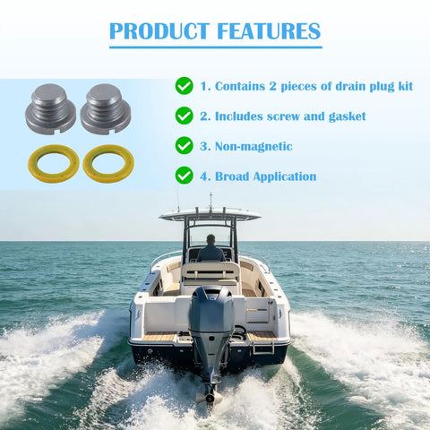 Seize The Day With This Premium 2X Lower Unit Oil Drain Plug Seal Kit For Mercruiser Stern Drives That Totally Stops Gear Lube Leaks And Blocks Water Seepage To Shield Your Drive From Serious Rusty Damage Inside The Hull.. 2-piece metal drain plug seals with rubber gaskets for boat stern drives