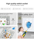 Stunning French Style 16A Double Wall Socket Boasts Tempered Glass Panel And Fresh Black Look For 220V Systems Slips Into European Round Boxes Smoothly With Rock Solid Build That Hangs Tough For Crib Reno Projects 122X82mm with child safety door and thickened copper parts.
