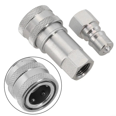 Heavy Duty Hydraulic Quick Connect Coupler M14 Thread Pipe Fitting Deep Thread For Secure Connection Built Tough With Carbon Steel Construction.