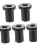 5 black spacers from 5Piece Sliding Barn Door Track Spacers Replacement Kit With Wall Supports For Quick And Easy Setup Like A Breeze And Enhanced Stability