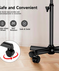Adjustable Height Rolling Salon Cart With Tray On Durable Wheels For Tattoo Parlors Spas Dental Clinics And Hair Stylists base view