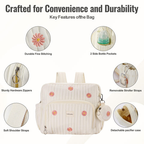Diaper Bag Backpack For Moms Large Capacity Baby Travel Backpack With Changing Pad Insulated Bottle Pockets Stroller Straps
