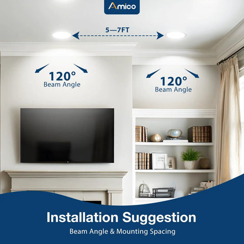 Installation suggestion for 2 Pack 6 Inch Led Recessed Ceiling Lights With Slim Wafer Profile And Built In Junction Box.