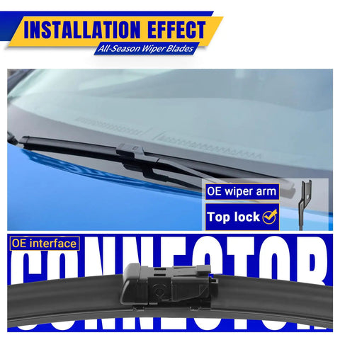 Volkswagen Tiguan Wiper Blades Set Of 3 OEM Replacement Front 24 Inch 21 Inch 13 Inch All Weather Quiet Performance Easy Install