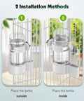 Legit Leak Proof Automatic Bird Water Dispenser With Drip Free Sippin Station For Small Parrots Parakeets Cockatiels And Budgies Smooth Plastic Cage Hydration Bottle 140Ml installation method