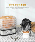 Hassle Free Countertop Electric Food Dehydrator With Five Generous Removable Trays And A Simple Digital Dial making pet treats.