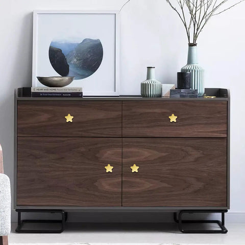 Furniture with Two Pack Dope Brass Star Cabinet Knobs Antique Solid Brass Drawer Pulls Brushed Gold Finish 1.32 Inch Diameter