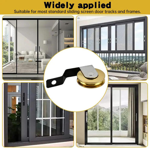 Four Pack Heavy Duty Steel Sliding Screen Door Rollers Replacement With Precision Ball Bearing Wheels for various sliding doors.