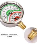 Tridicator Thermo Manometer with Silicone Oil Fill, 2.5-inch Dial, Stainless Steel Case, 0-160 Psi, 30-250 F, Brass Wetted Parts, Lower Mount