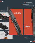 12 In 1 Survival Gear Kit For Outdoorsy Dads And Guys Gift Set Perfect For Fathers Day fishing knife and pen tool.