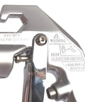 Close-up of Professional Airless Paint Spray Gun Forged From Tough Aluminum, showing maximum pressure and safety warning details.