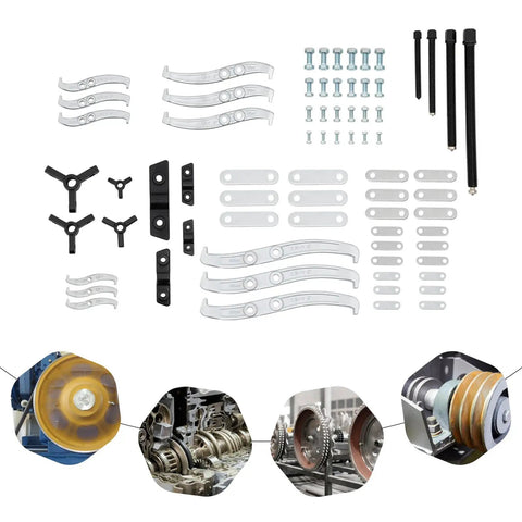 Heavy Duty Gear Puller Set With 3 Inch 4 Inch 6 Inch And 8 Inch Jaw Pullers Plus Internal External Bearing Separator components