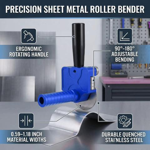 Stainless Steel Sheet Metal Roller Break Bender For DIY And Pro Shops, ergonomic handle, 90-180° bending on metal sheet