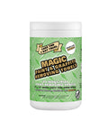 Container labeled 'Magic Paint & Graffiti Removing Towels' showing heavy duty cleaning wipes with 70 industrial sheets