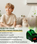 Portable HVAC Coil Cleaner Kit For Home And Pros, 120V 80W AC Washer Delivers Four Liters Per Minute At 0.7 To 1.0 MPa, Complete Set With Mini Pump, High Pressure Gun, Detachable Filter, Five Meter Inlet Hose, Sixteen Point Four Foot Outlet Hose; green pump shown