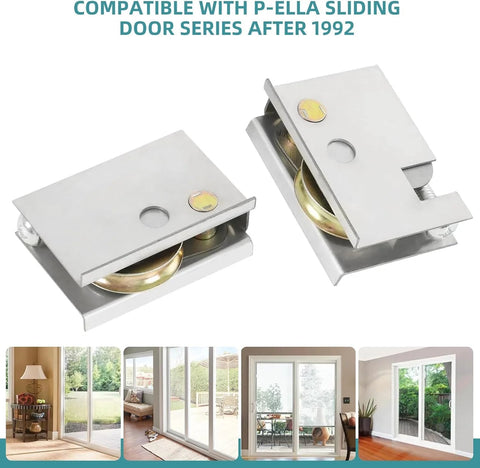 Sliding Patio Door Rollers Replacement Set With Two Rollers Per Set One And A Half Inch Steel Ball Bearing Rollers Adjustable Height