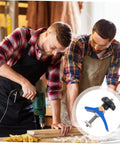 Woodworking T Slot Clamp Quick Release Hold Down Tool For T Track Carpentry Positioning And Workpiece Fixing Heavy Duty Clamping Jig Pro Grade For Sawmills Routers Drill Presses Benchtop Projects used by two carpenters on wood project.
