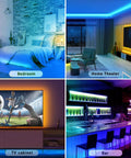 Ultra Long 130ft Bluetooth RGB LED Strip Lights With Music Sync 44 Key Remote And App Control 16 Million Colors in home setups