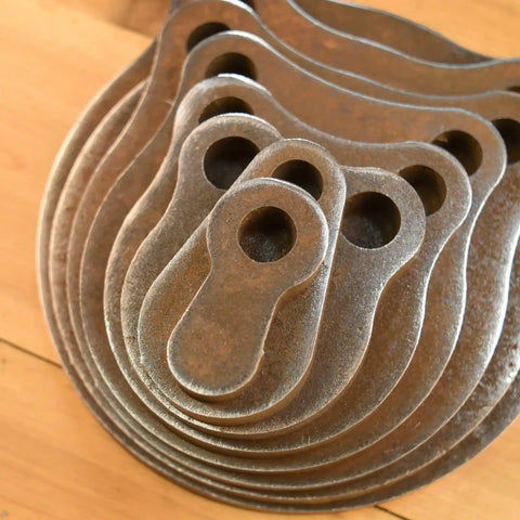Stacked Half Inch AR500 KYL Gong Target Set 1 In To 8 In Eight Pack For Progressive Accuracy Training, CNC plasma cut steel plates.