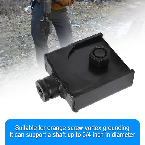 Dang Solid 1/2 Inch Square Drive Anchor Adapter Converts Eye Bolts To Impact Driver Ready Rigging Hardware For Up To 3/4 Inch Shafts On Every Rough Job Site, close-up of square drive adapter with bolt.