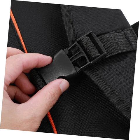 Hand fastening buckle on Rock Solid Oxford Fabric Drum Storage Bag Hella Durable Percussion Pouch Sweet Travel Case Bangin Beats Organizer And Silent Snare Pad Cover Black Gear.