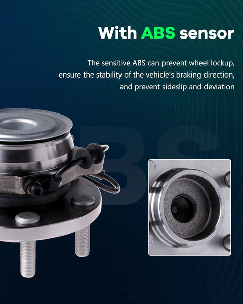 Front Wheel Hub Assembly 515064 With ABS Sensor 6-Lug Drop-In Ready Fit for Nissan and Suzuki vehicles, close-up view