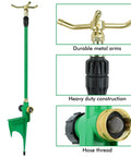 Two Pack 3 Arm Sprinkler With Adjustable Telescoping Base And 360 Degree Rotation Delivers Wide Coverage Up To 24 Feet Diameter