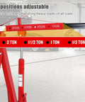Rock Solid Folding Engine Crane 2 Ton 4400 Pound Capacity With Built In Leveling Tool And 4 Adjustable Load Arms showing adjustable positions for loads.