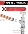 Bulk 100 Pack One Quarter Turn Angle Stop Valves With Loose Control Key DIY Friendly For Home Plumbing One Half Inch Compression To Three Eighth Inch OD for copper pipe and braided hose