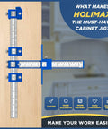 Cabinet Hardware Jig For Handles, Knobs, And Pulls, Pro Grade Punch Locator Drill Guide Template on wooden surface