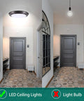 Sweet 9 Inch Flush Mount LED Ceiling Light Fixture 120V Dimmable 1000 LM 17.5W 3000K 4000K 5000K Color Temp Adjustable Bronze Finish Pack of 4 for Bedroom Kitchen Bathroom Hallway installed in modern hallway.