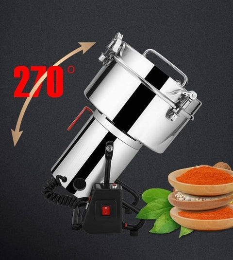 Electric Grain Grinder 4500G Beast Power Heavy Duty Pulverizer For Home Kitchen Grinding Spices Pepper Grains Stainless Steel Swing