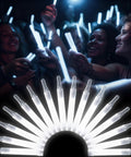 Bulk 50 Pack White Glow Sticks 4 Inch Long Ultra Bright Lasting 8 To 12 Hours For Emergency Flares, group enjoying glow
