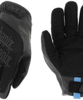 Insulated Winter Work Gloves With 40g 3M Thinsulate Insulation Water And Wind Resistant Softshell Grip Ready Touchscreen Compatible Secure Fit Machine Washable Size Large Black And Gray, front and back view showing TPR closure and palm