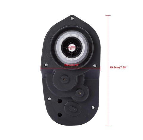 24V Gearbox For Kids Ride On Cars With 30000 RPM High Speed Motor Turbo Power 13mm Shaft Hole 185mm Long front view