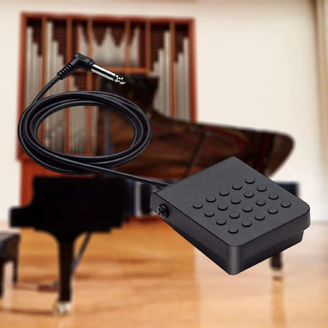 Sturdy Sustain Pedal For Digital Pianos With 1.5M Cable And 6.35mm Plug, Feels Like A Real Acoustic Pedal, Enriches Tone