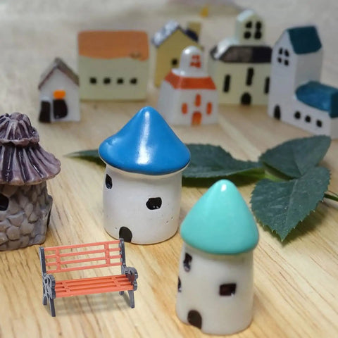 Dope Two Piece Miniature Park Bench Set For Dollhouse And Fairy Gardens One To Twelve Scale Brown Benches With Realistic Detailing